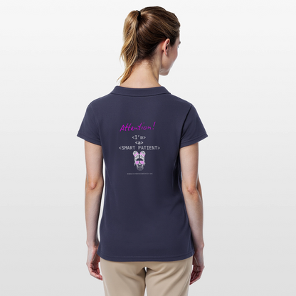 Frauen Polo Shirt "Im a smart patient" - Bad Girl - Navy