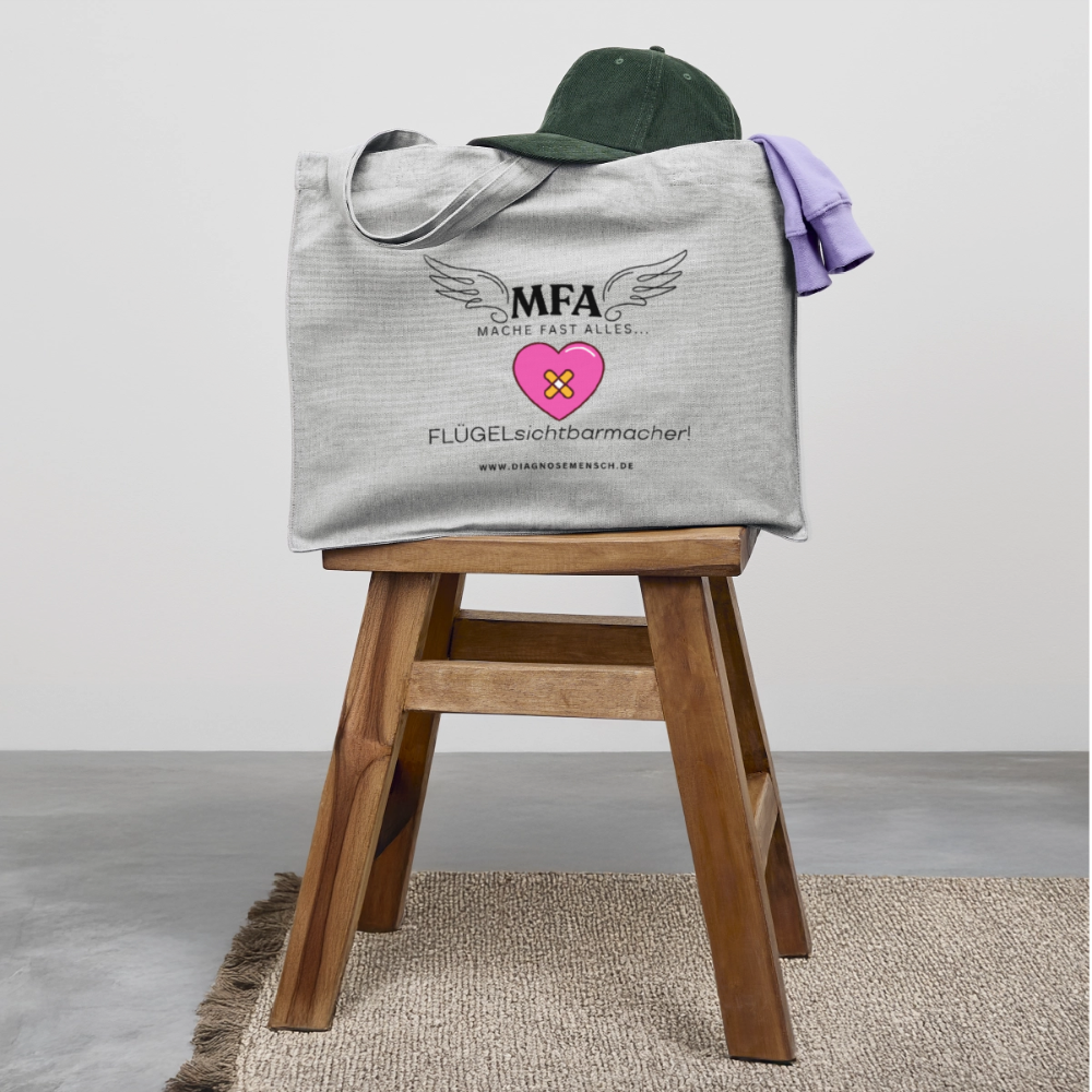 Shopping Bag XXL recycelt "MFA HerzPflaster" - Best Buddy - Grau meliert
