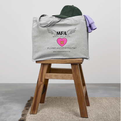 Shopping Bag XXL recycelt "MFA HerzPflaster" - Best Buddy - Grau meliert