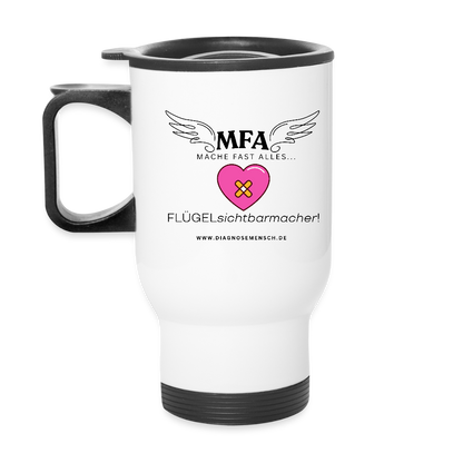 Thermobecher mit Tragegriff "MFA HerzPflaster" - Best Buddy - Weiß