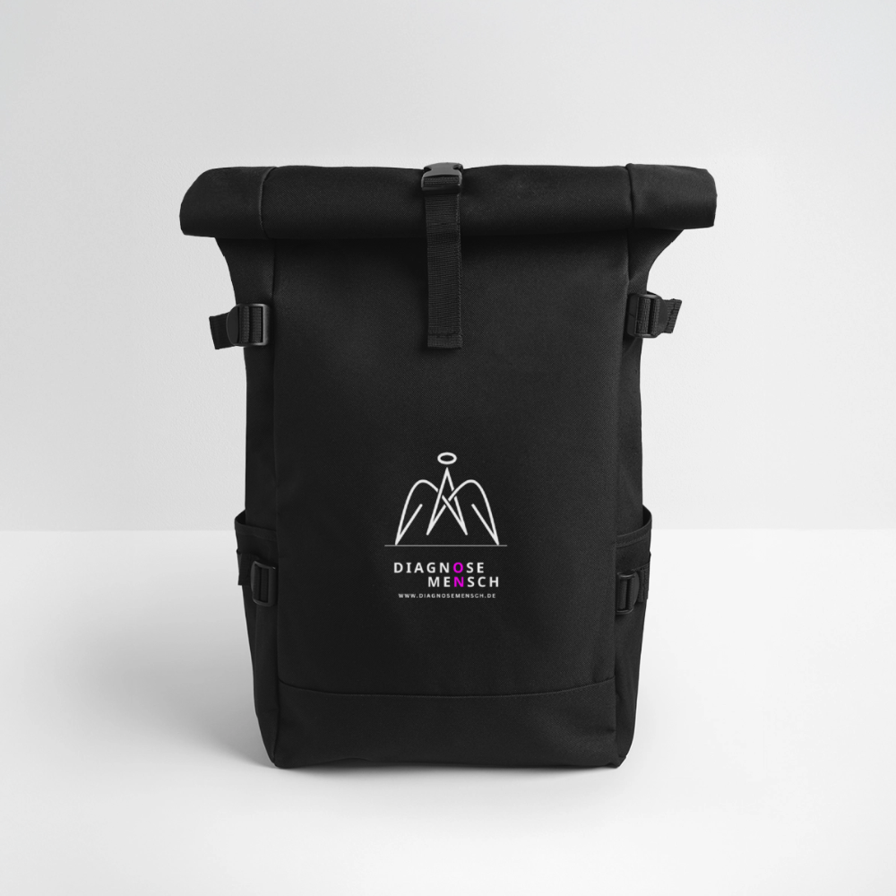 Rolltop Rucksack "Diagnose Mensch" - ON - Schwarz
