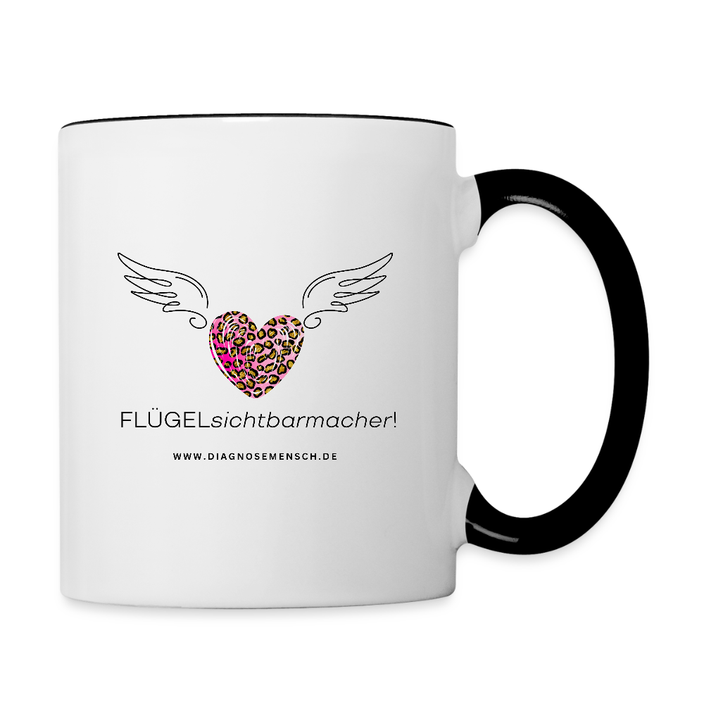 Tasse zweifarbig "FLÜGELsichtbarmacher" - Best Buddy - Weiß/Schwarz