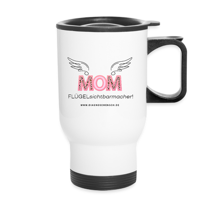 Thermobecher mit Tragegriff "Flügel Mom" - Best Buddy - Weiß
