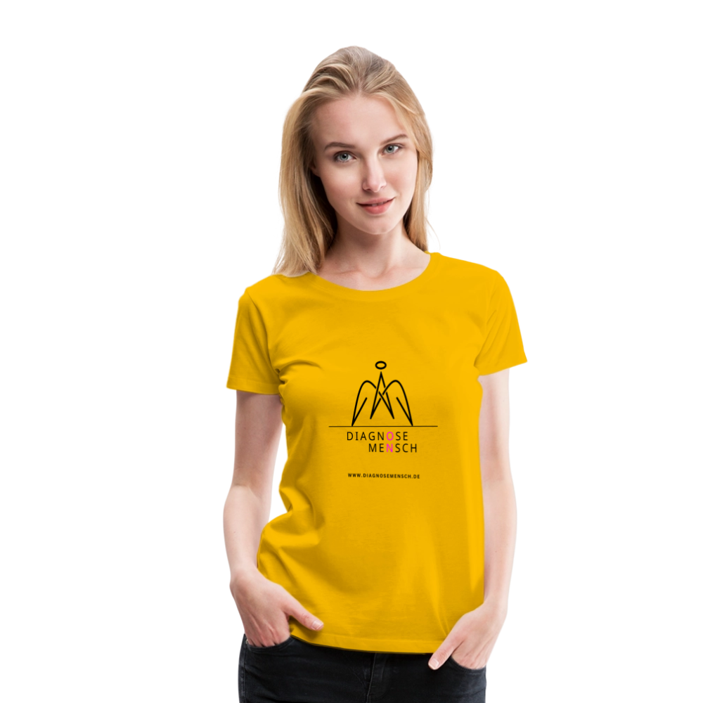 Frauen Premium T-Shirt  - "Diagnose Mensch! - Sonnengelb