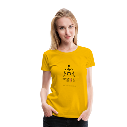 Frauen Premium T-Shirt  - "Diagnose Mensch! - Sonnengelb