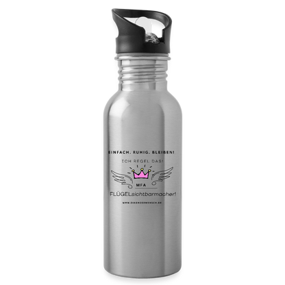 Trinkflasche mit integriertem Strohhalm "MFA" - Best Buddy - Lightsilver