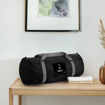 Sporttasche "BE NOT HINDERT" - FLÜGELsichtbarmacher - Schwarz