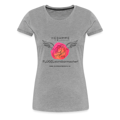 Frauen Premium T-Shirt "Hebamme" - Best Buddy - Grau meliert