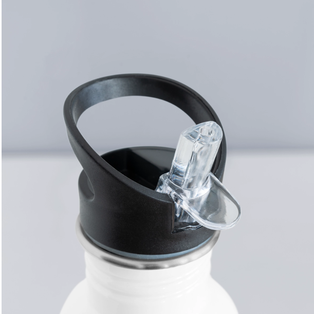 Trinkflasche mit integriertem Strohhalm "MFA" - Best Buddy - Weiß