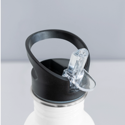 Trinkflasche mit integriertem Strohhalm "MFA" - Best Buddy - Weiß