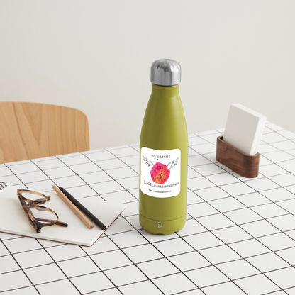 Thermosflasche 500 ml "Hebamme" - FLÜGELsichtbarmacher - Olivgrün 