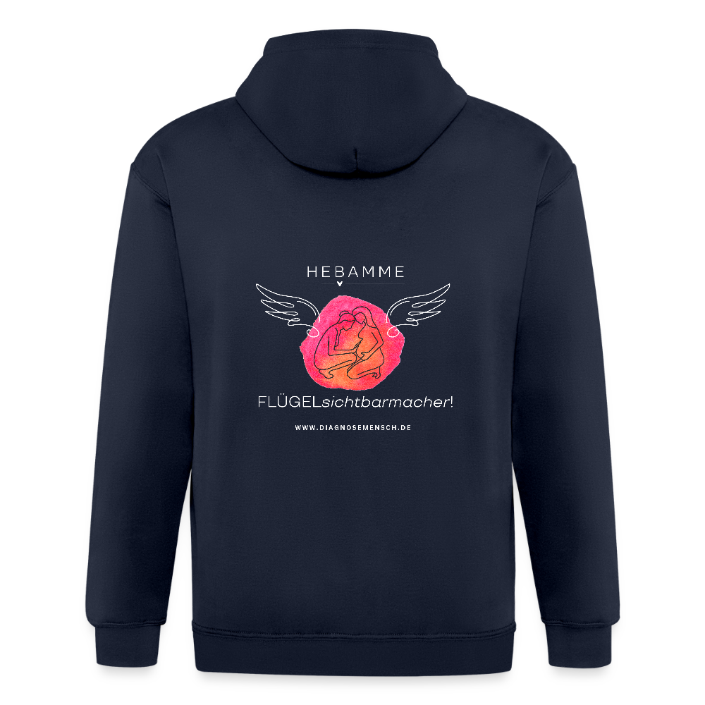Unisex Heavyweight Kapuzenjacke "Hebamme" - Best Buddy - Navy