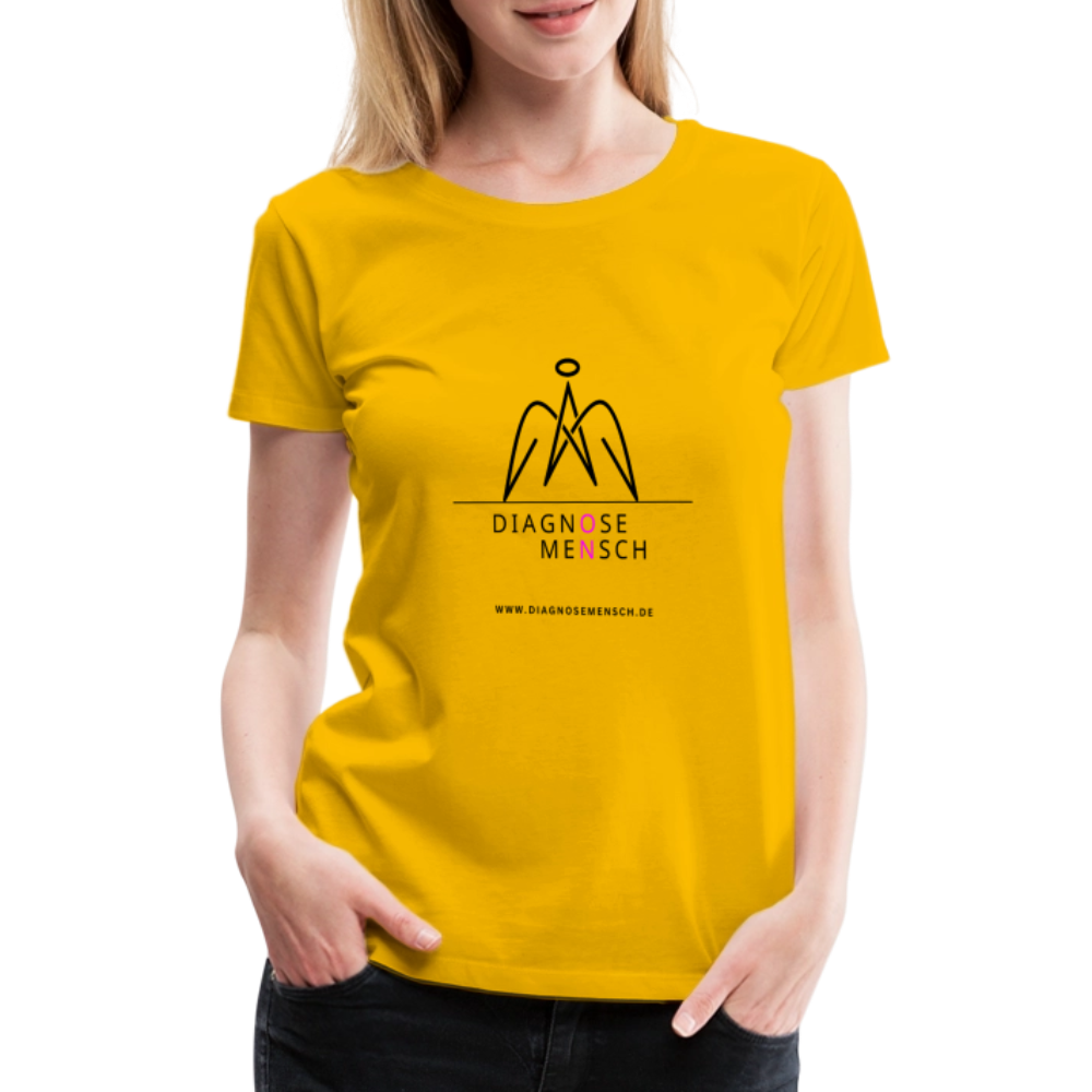 Frauen Premium T-Shirt  - "Diagnose Mensch! - Sonnengelb