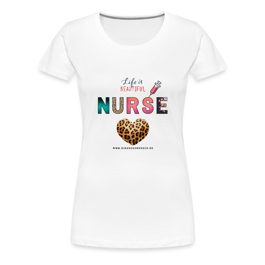 Premium T-Shirt "Nurse" - Best Buddy - Weiß