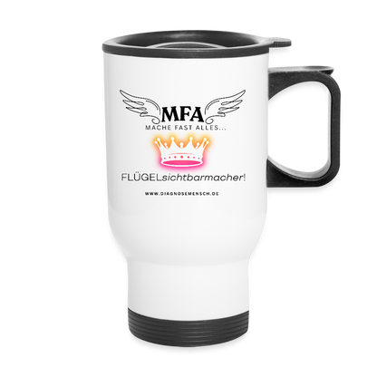 Thermobecher mit Tragegriff "MFA Crown" - Best Buddy - Weiß
