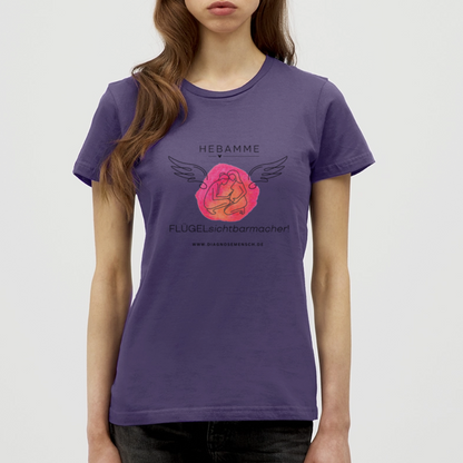 Frauen T-Shirt "Flügel Hebamme" - Best Buddy - Dunkellila