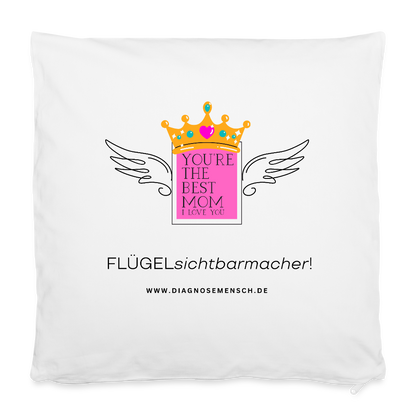 Kissenbezug 40 x 40 cm "Flügel Mom" -Best Buddy - Weiß