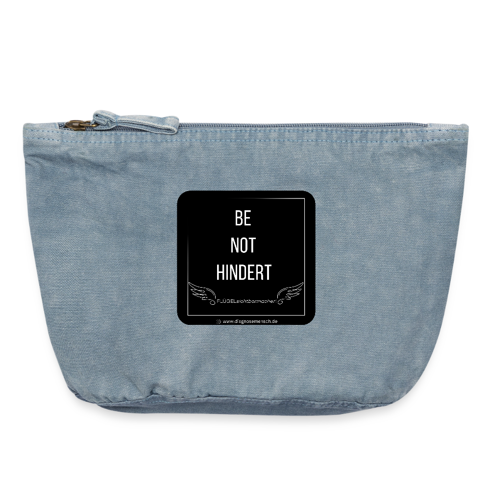 VINTAGE Täschchen "BE NOT HINDERT" - FLÜGELsichtbarmacher - vintage light blue