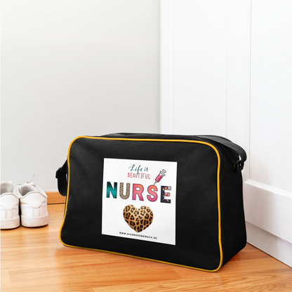 Retro Tasche "Nurse" - Best Buddy - Schwarz/Gold