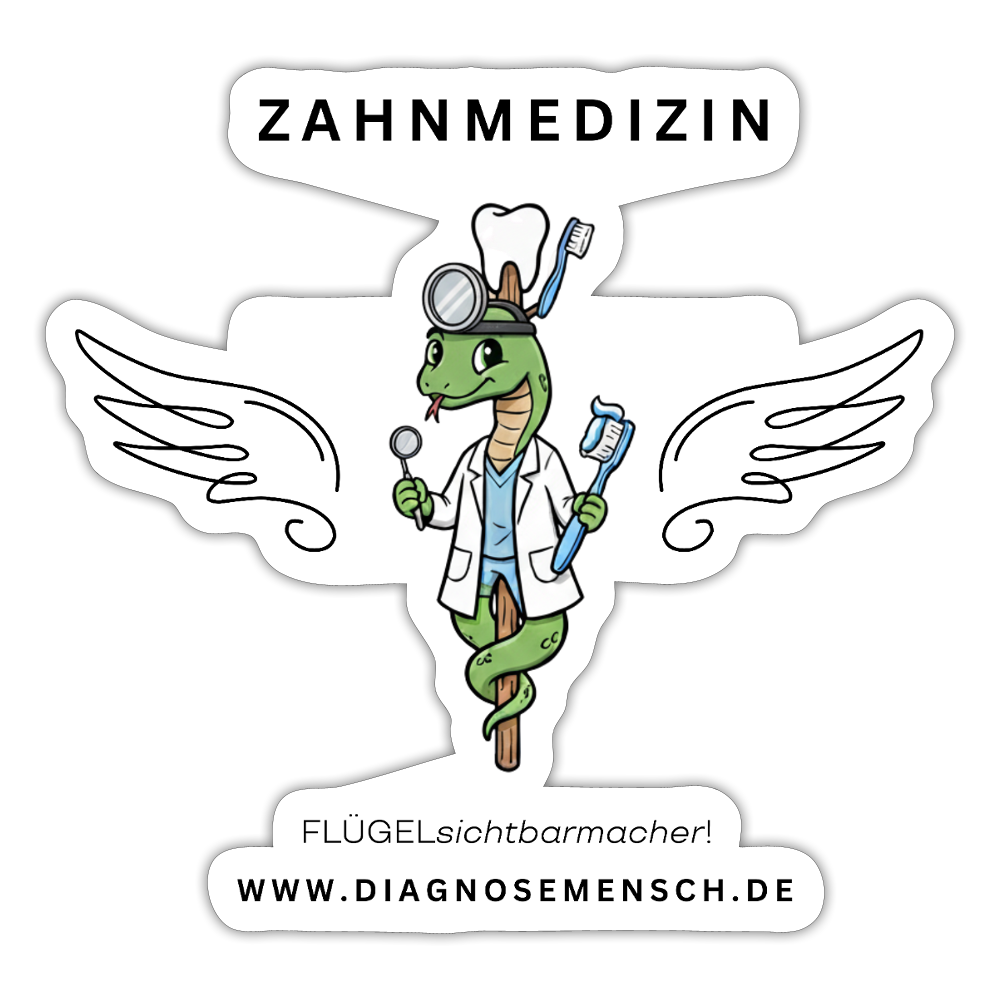 Sticker "Zahnmedizin" - FLÜGELsichtbarmacher - Mattweiß