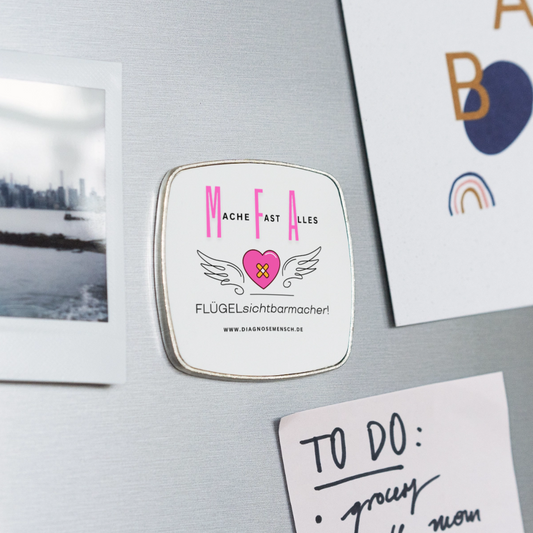Viereckiger Kühlschrankmagnet "MFA" - Best Buddy - Weiß