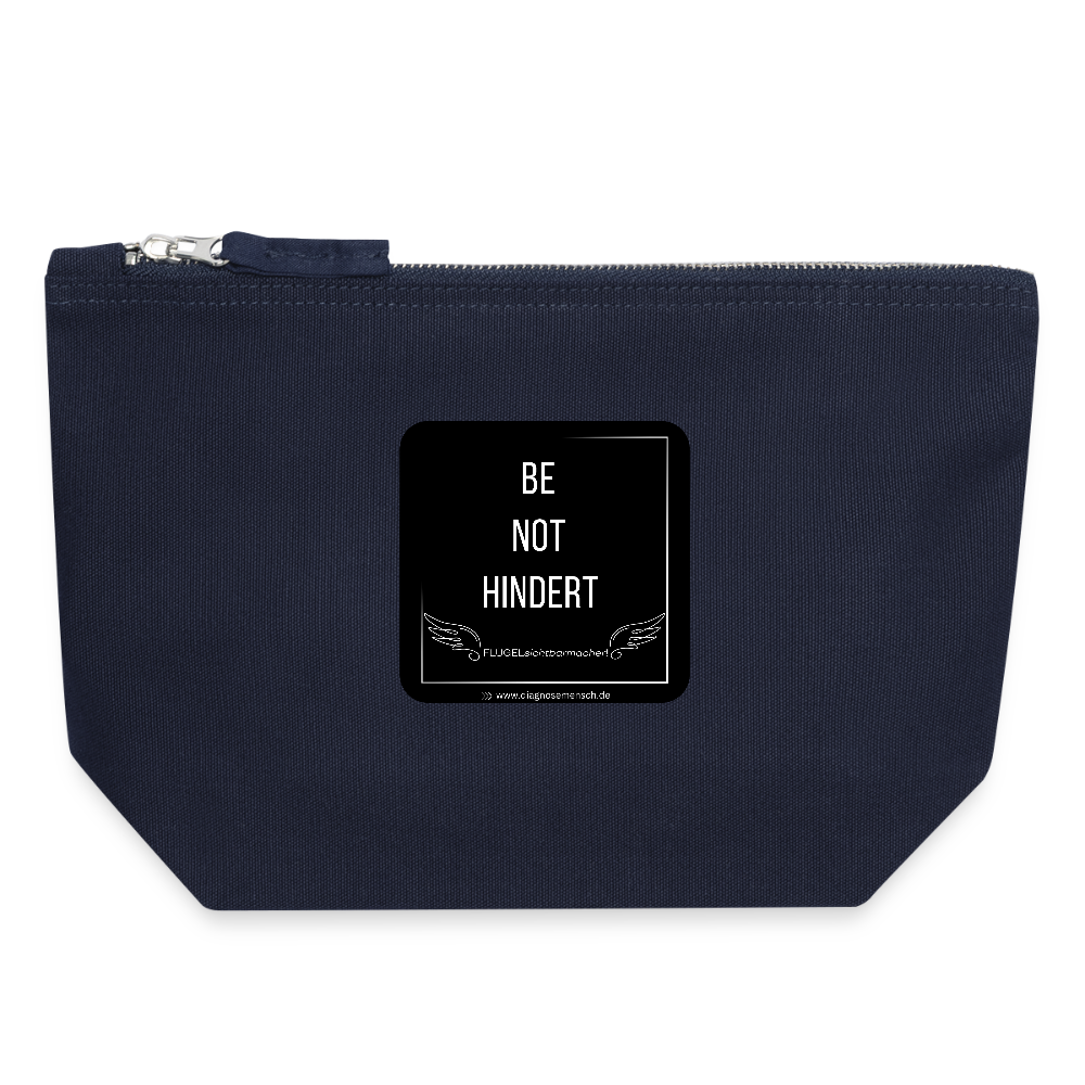 CANVAS Täschchen Größe M "BE NOT HINDERT" - FLÜGELsichtbarmacher - Navy