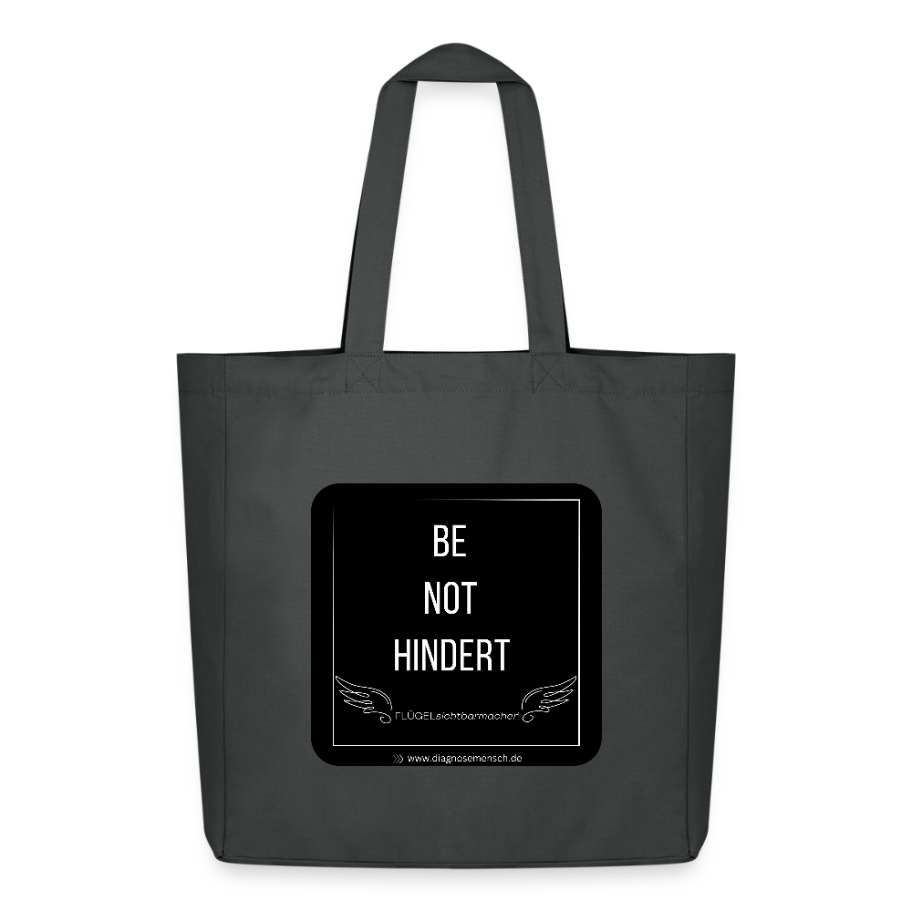 Midweight recycelter Stoffbeutel "BE NOT HINDERT - FLÜGELsichtbarmacher - Anthrazit