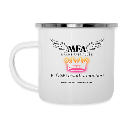 Emaille-Tasse "MFA CROWN" - Best Buddy - Weiß