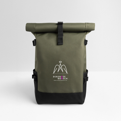 Rolltop Rucksack "Diagnose Mensch" - ON - Olive/Schwarz