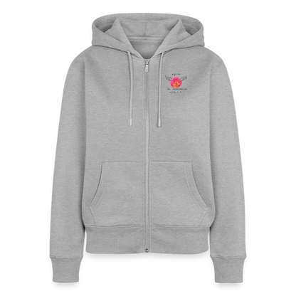Frauen Premium Kapuzenjacke "Hebamme" - Best Buddy - Grau meliert