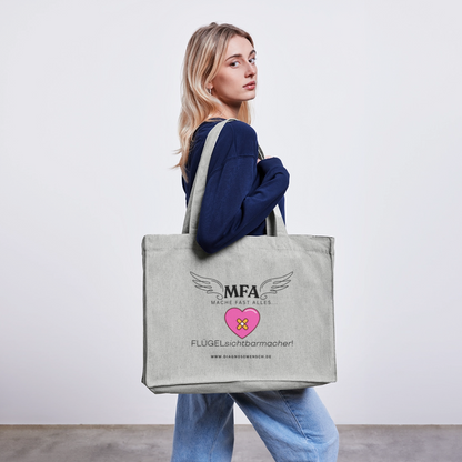 Shopping Bag XXL recycelt "MFA HerzPflaster" - Best Buddy - Grau meliert