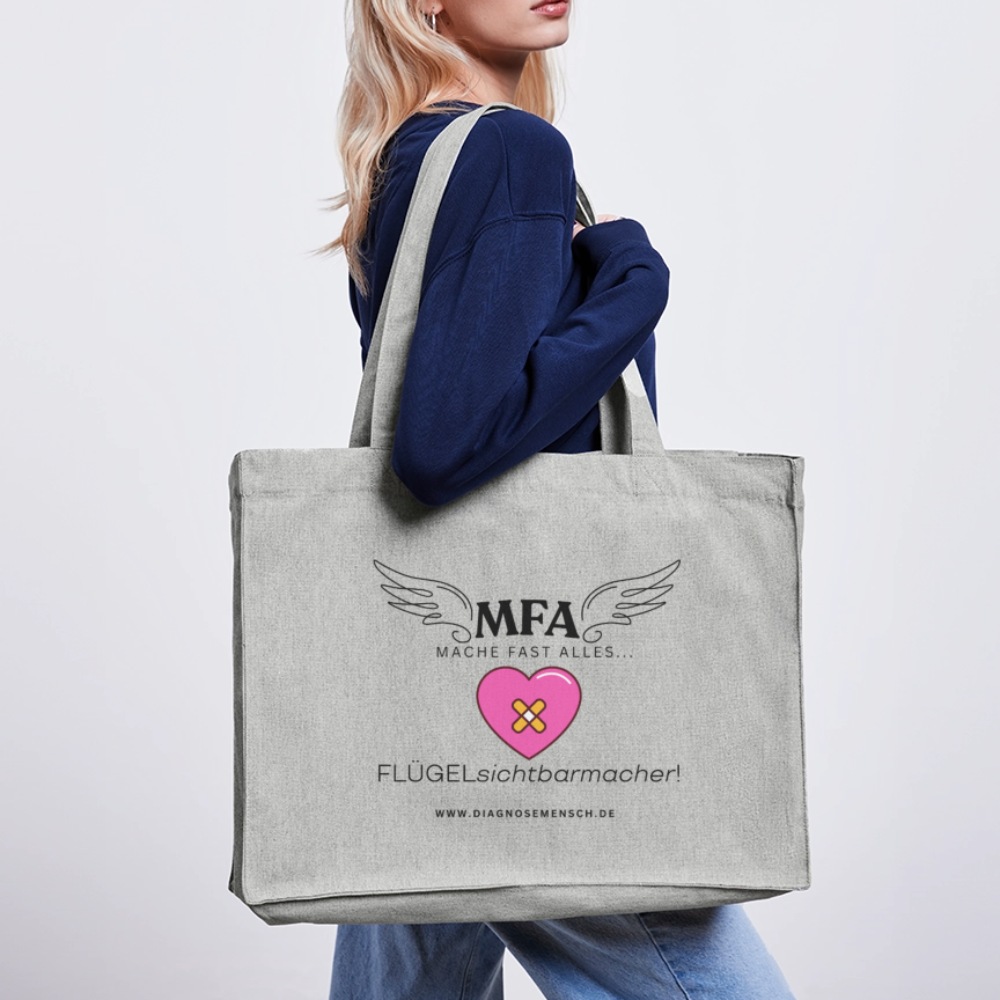Shopping Bag XXL recycelt "MFA HerzPflaster" - Best Buddy - Grau meliert