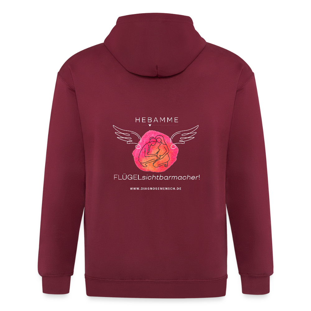 Unisex Heavyweight Kapuzenjacke "Hebamme" - Best Buddy - Maroon