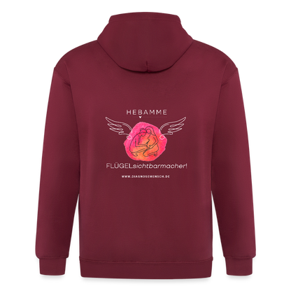 Unisex Heavyweight Kapuzenjacke "Hebamme" - Best Buddy - Maroon