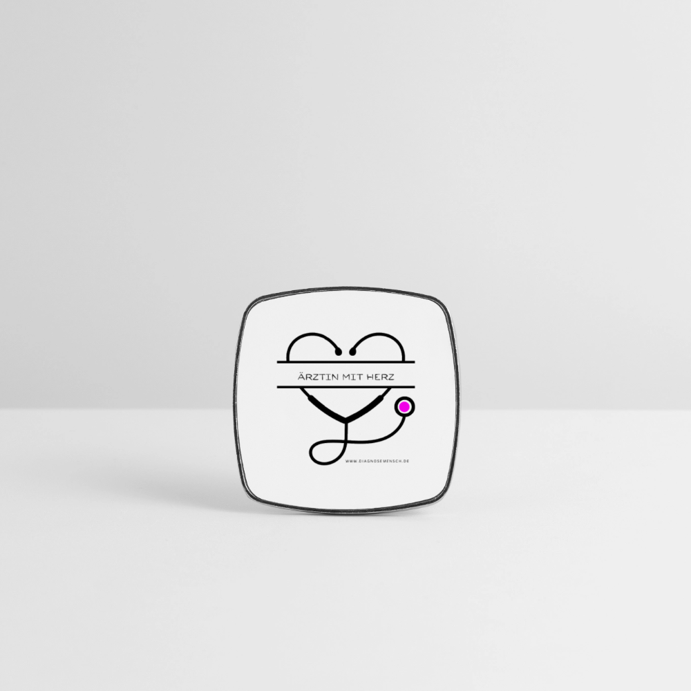 Viereckiger Kühlschrankmagnet "Ärztin mit Herz" - Best Buddie - Weiß