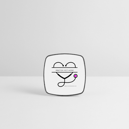 Viereckiger Kühlschrankmagnet "Ärztin mit Herz" - Best Buddie - Weiß