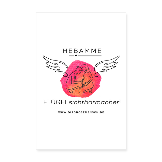 Poster 20x30 cm "Flügel Hebamme" - Best Buddy - Weiß