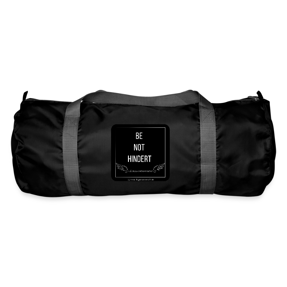 Sporttasche "BE NOT HINDERT" - FLÜGELsichtbarmacher - Schwarz