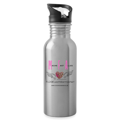Trinkflasche mit intgriertem Strohhalm " Best Buddy" - Lightsilver