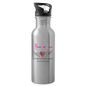 Trinkflasche mit intgriertem Strohhalm " Best Buddy" - Lightsilver