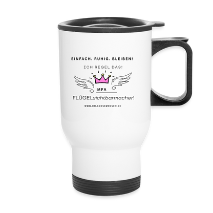 Thermobecher mit Tragegriff ;MFA" - Best Buddy - Weiß