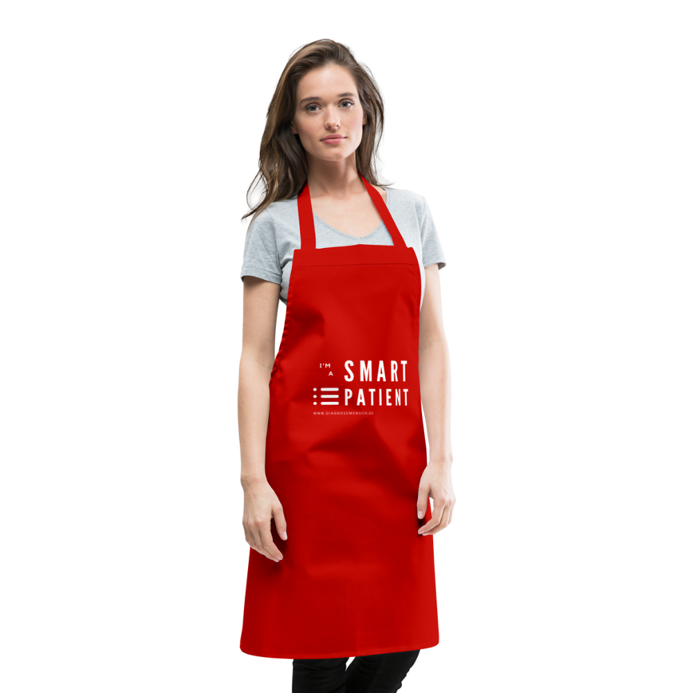 Kochschürze unisex ""I'm a smart patient" -Trendy - Rot