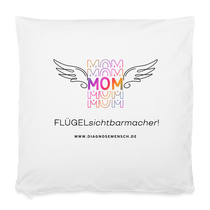 Kissenbezug 40 x 40 cm "Flügel Mom" - Best Buddy - Weiß
