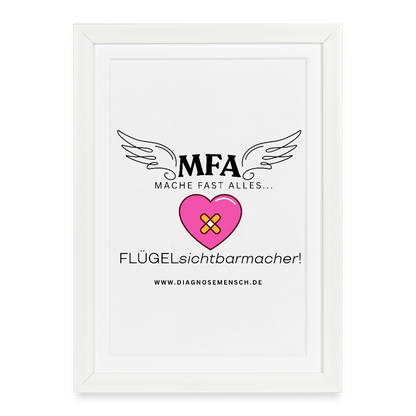 Gerahmtes Poster (27 × 37 cm) "MFA HerzPflaster" - Best Buddy - Weiß