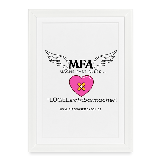 Gerahmtes Poster (27 × 37 cm) "MFA HerzPflaster" - Best Buddy - Weiß