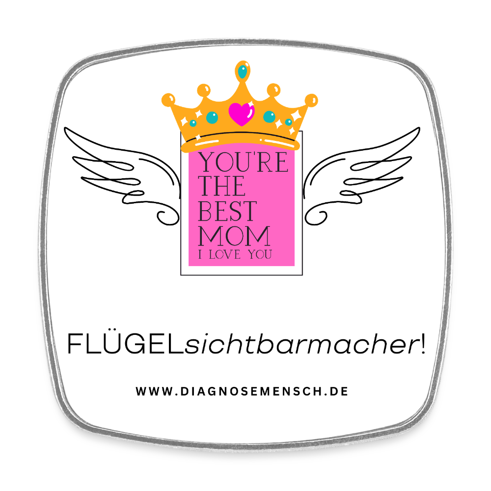 Viereckiger Kühlschrankmagnet "Flügel Mom" - Best Buddy - Weiß