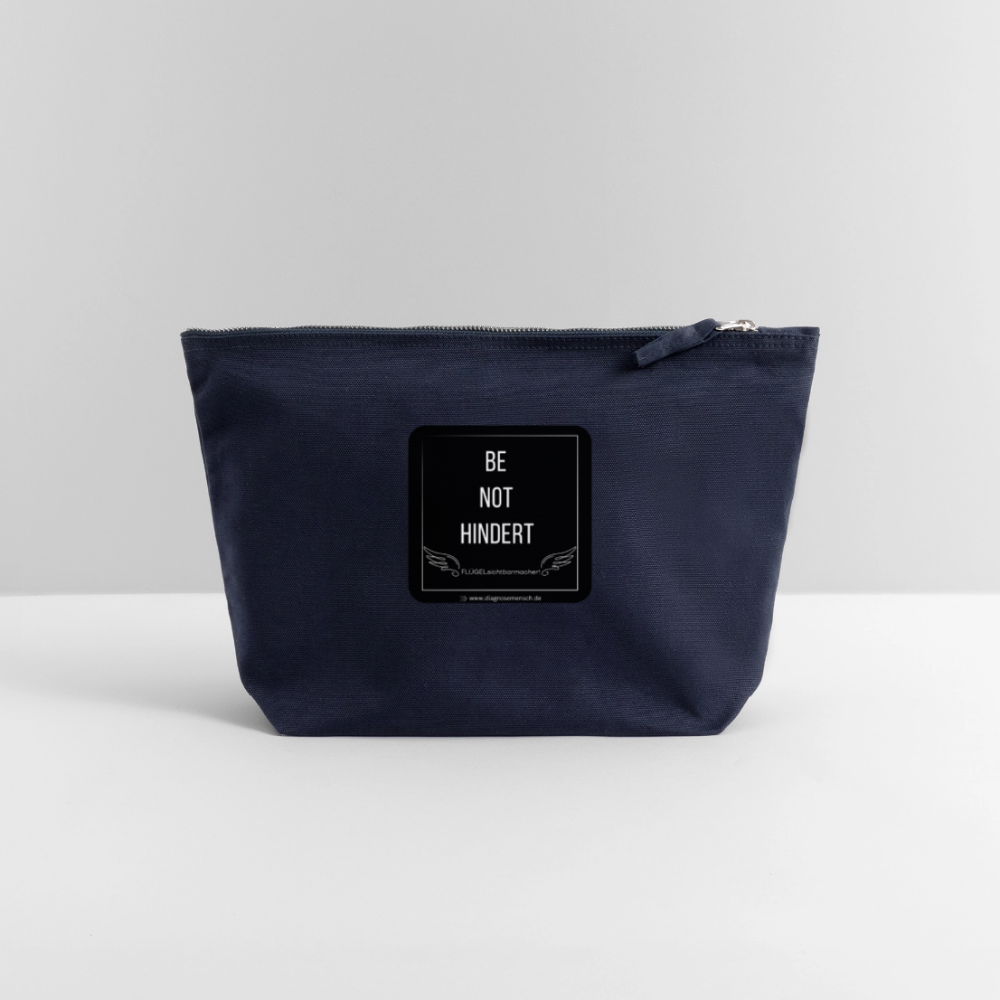 CANVAS Täschchen Größe L  "BE NOT HINDERT" - FLÜGELsichtbarmacher - Navy