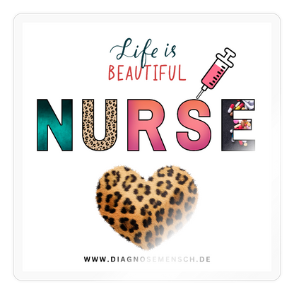 Sticker "Nurse" -Best Buddy - Transparent glänzend