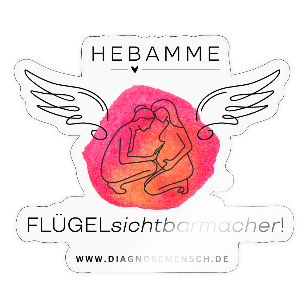 Sticker "Flügel Hebamme" - Best Buddy - Transparent glänzend