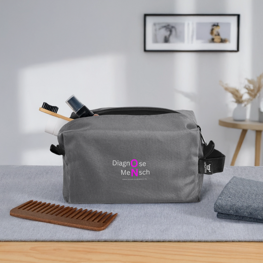 Recycelte Kulturtasche "Diagnose Mensch" - ON - Anthrazit